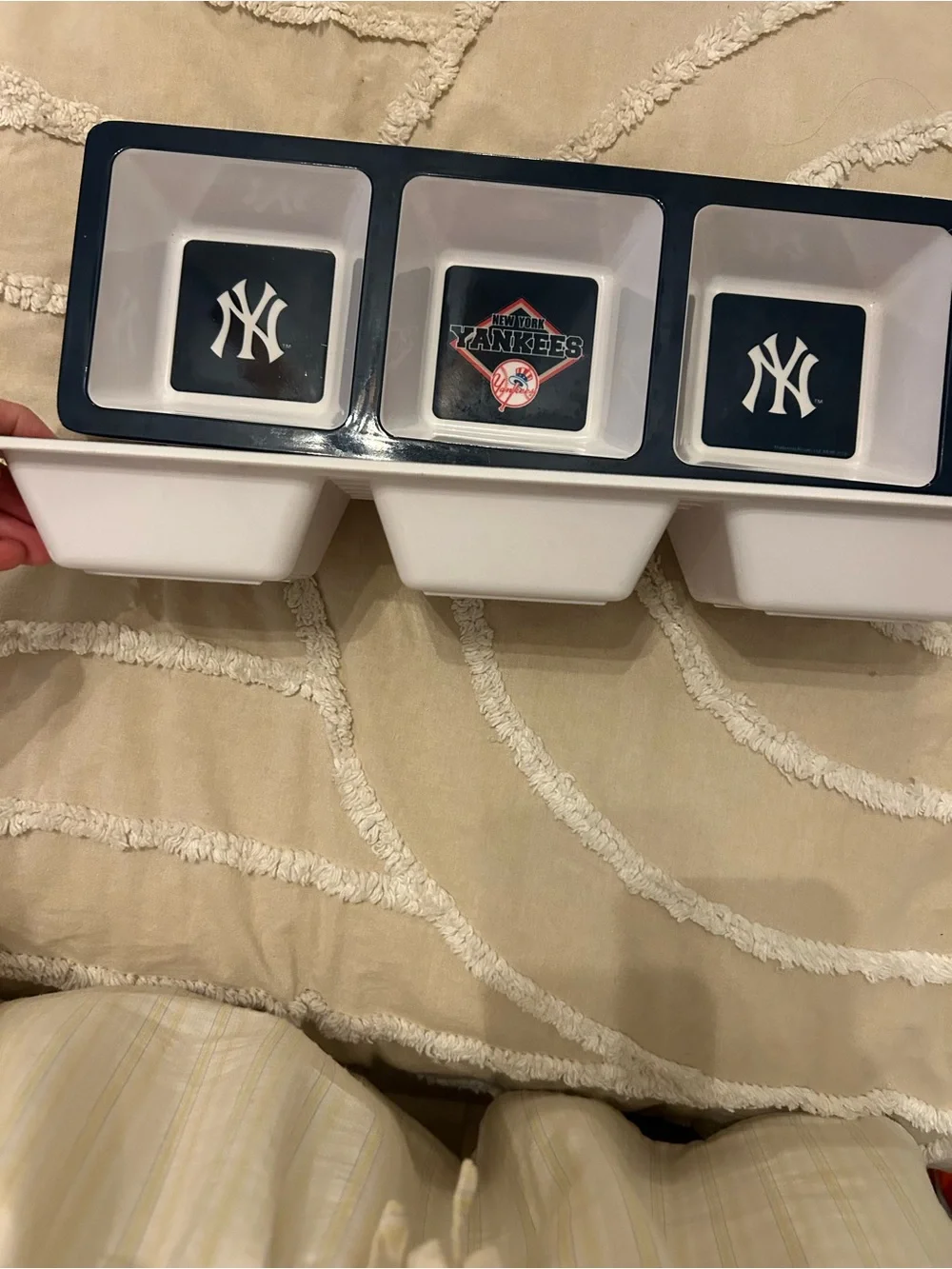 New Era Navy & White New York Yankees Triple Snack Server